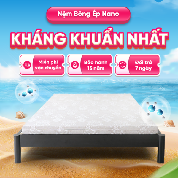 Nệm Ép Bông nano kháng khuẩn