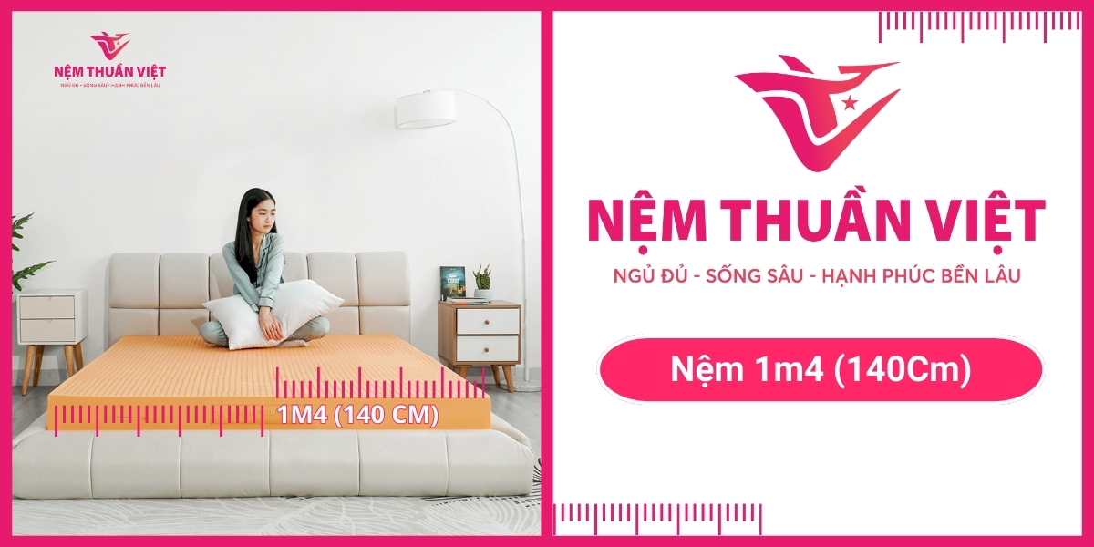 Kích thước nệm 1m4 x 2m