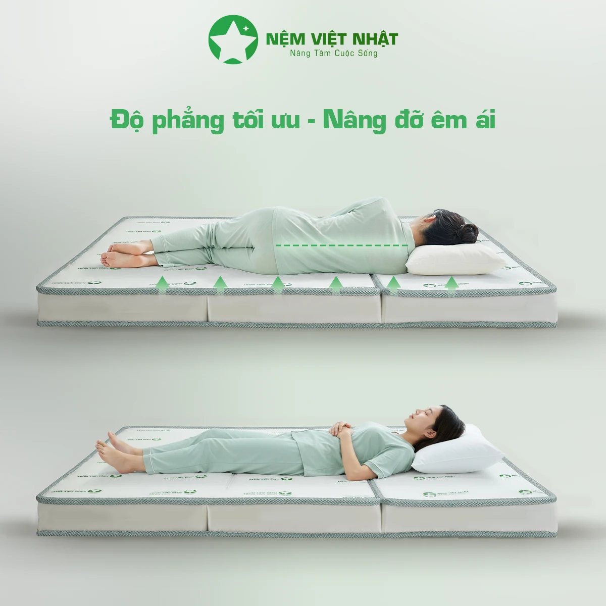 nệm gấp 3 nâng đỡ