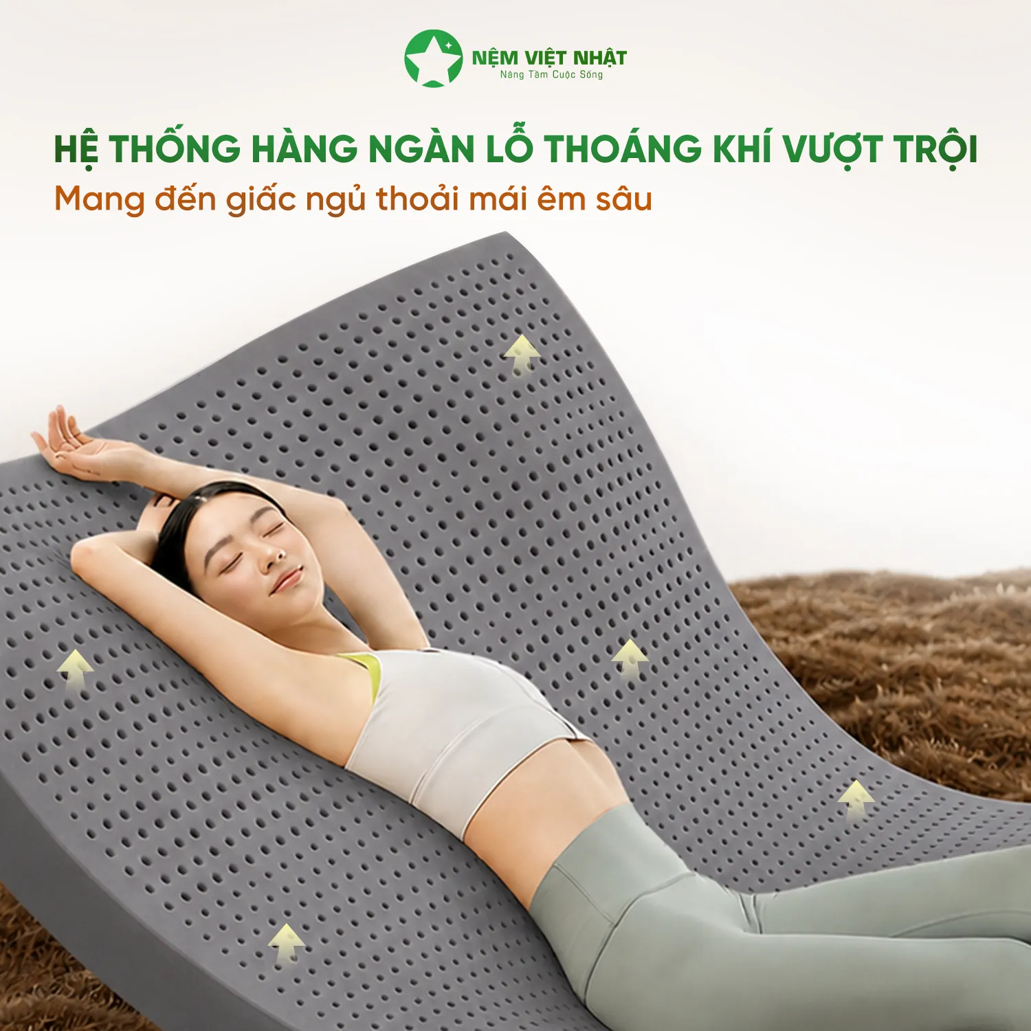 Nệm cao su coolax chăm sóc nâng đỡ khử mùi